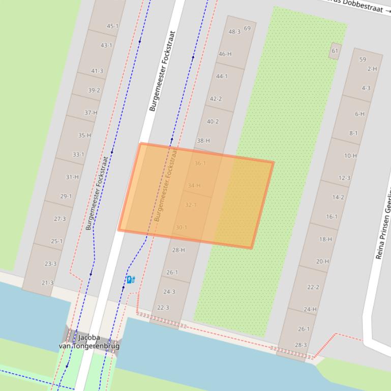 Kaart van postcodegebied 1063CS.