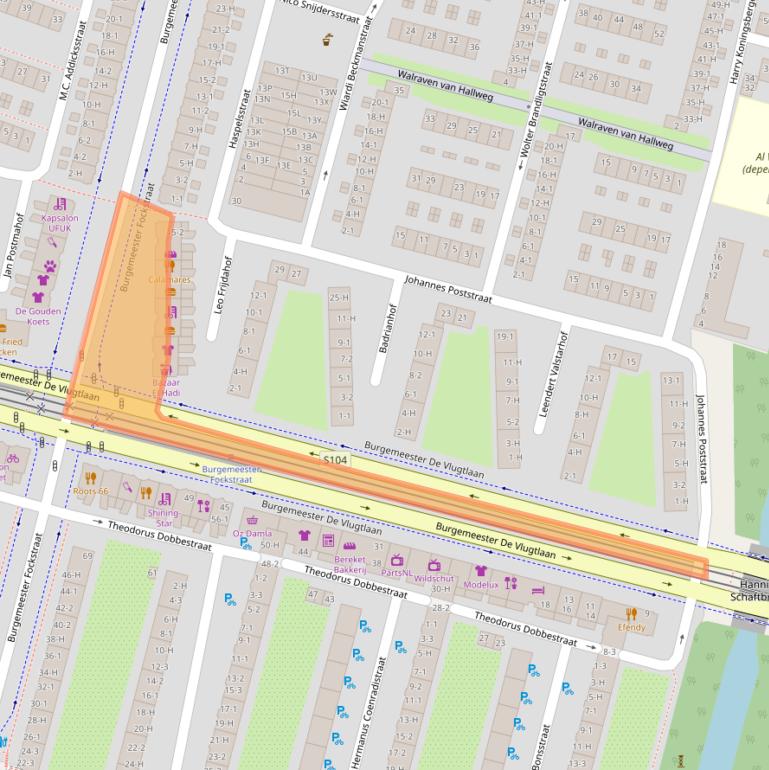 Kaart van postcodegebied 1063CV.