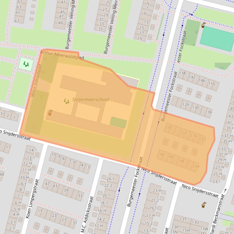 Kaart van postcodegebied 1063CW.