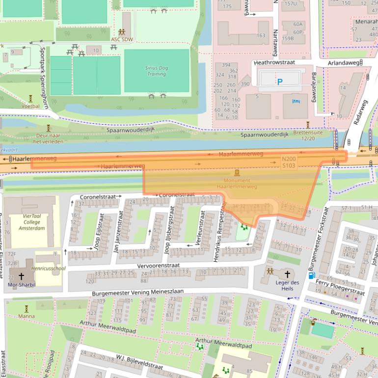 Kaart van postcodegebied 1063ED.