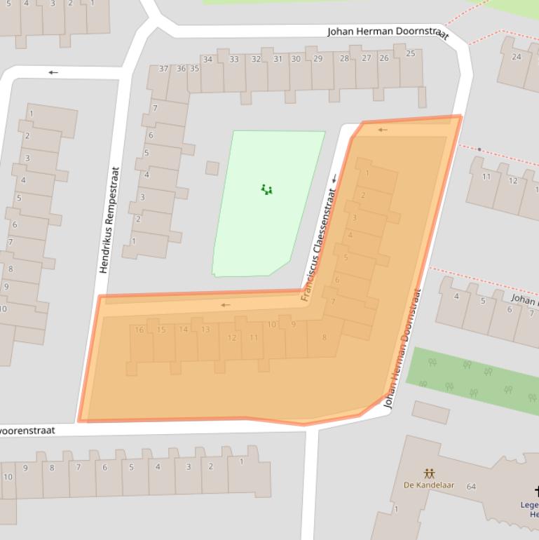 Kaart van postcodegebied 1063EE.