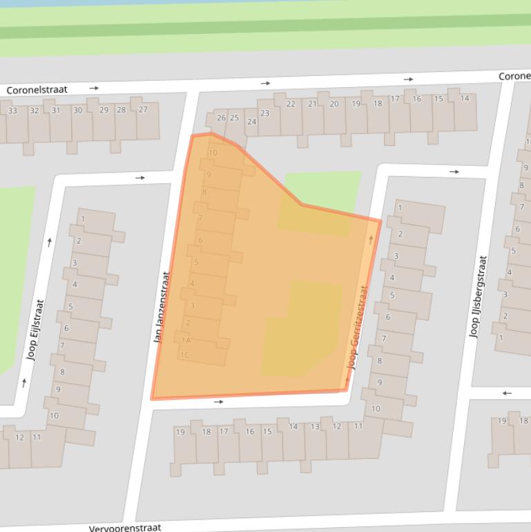 Kaart van postcodegebied 1063EL.