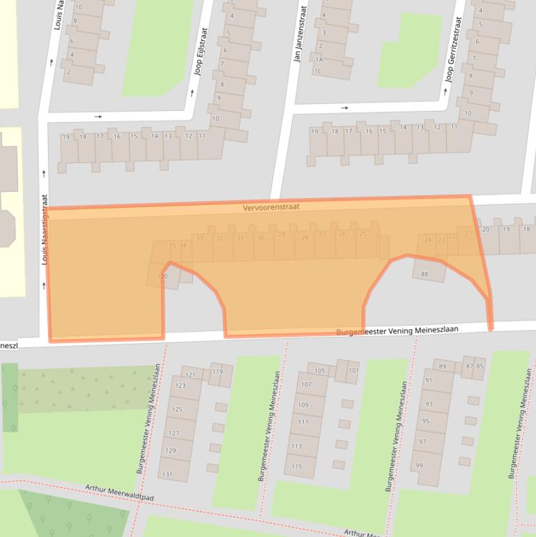 Kaart van postcodegebied 1063ET.