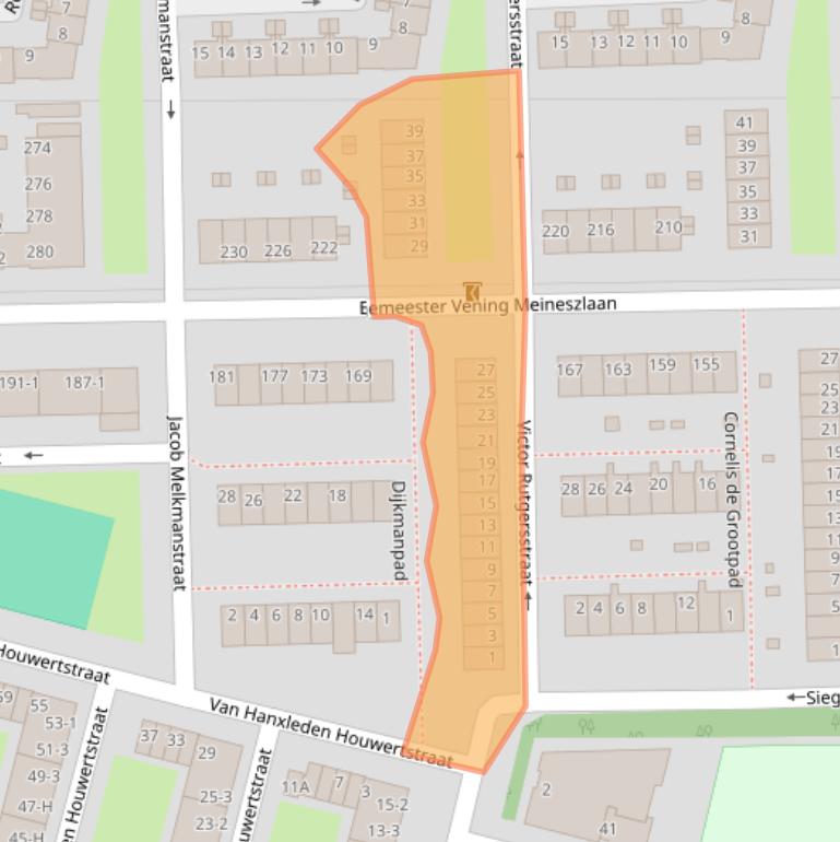 Kaart van postcodegebied 1063GG.