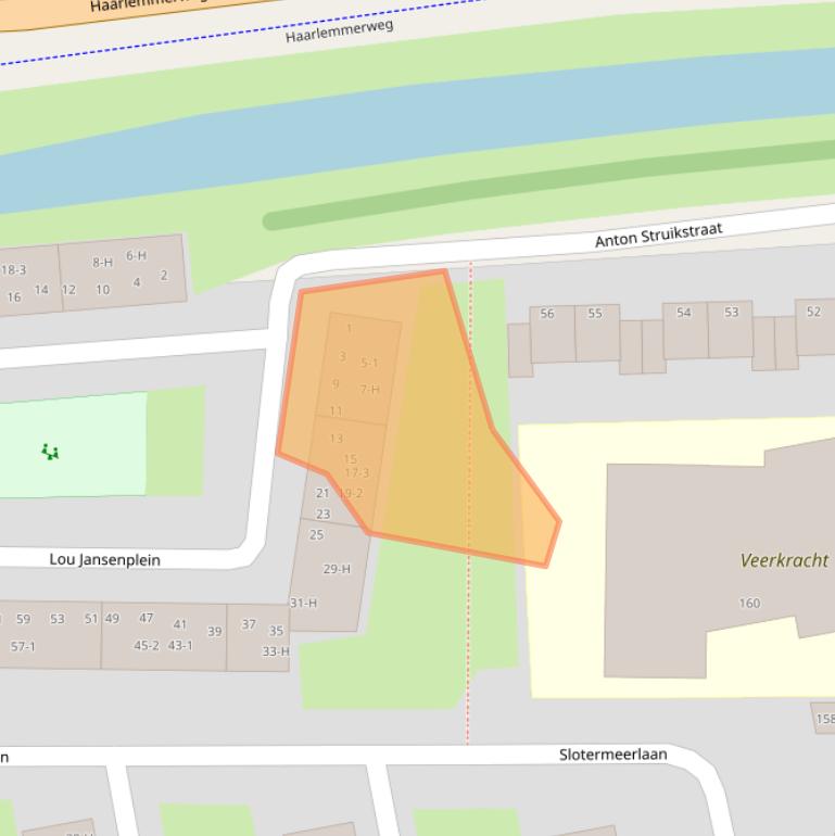 Kaart van postcodegebied 1063GT.