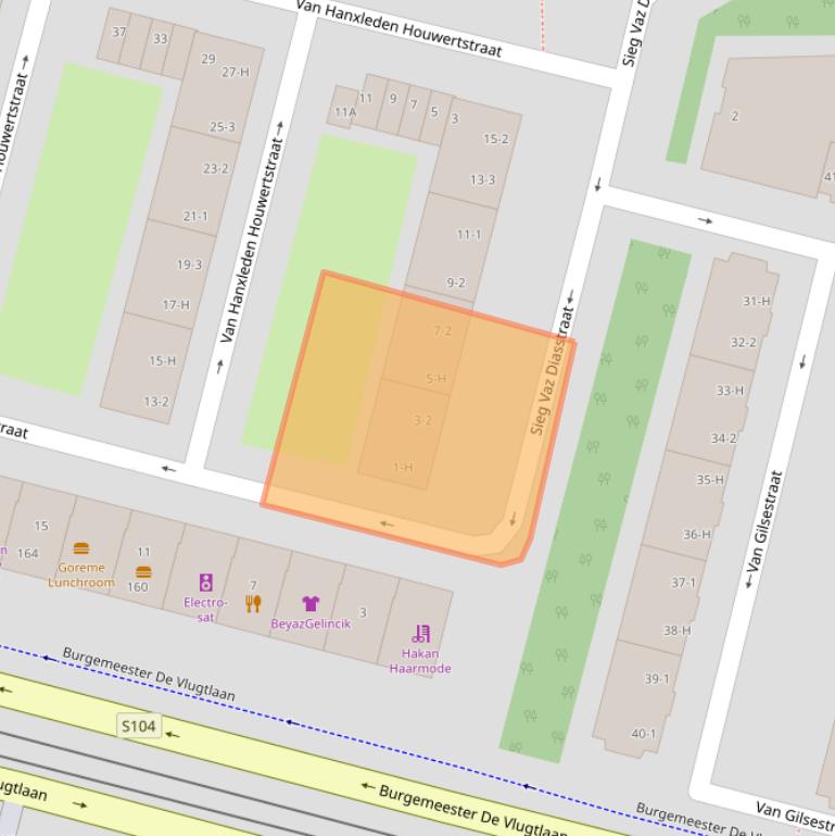 Kaart van postcodegebied 1063HL.