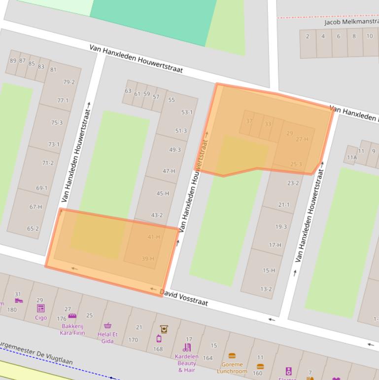 Kaart van postcodegebied 1063HP.