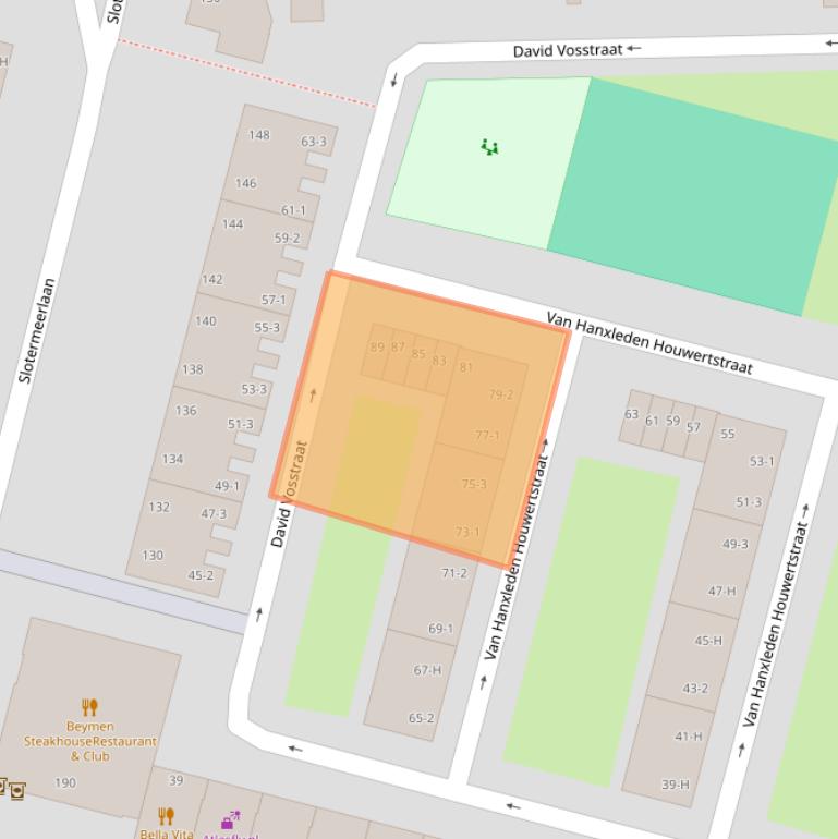 Kaart van postcodegebied 1063HT.