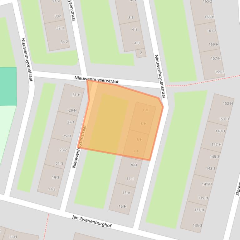 Kaart van postcodegebied 1063HZ.