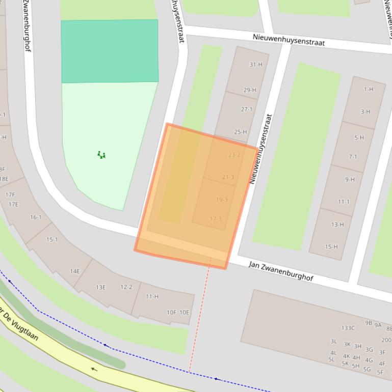 Kaart van postcodegebied 1063JB.