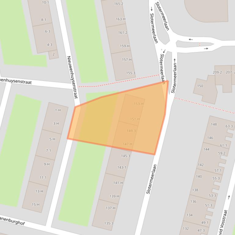 Kaart van postcodegebied 1063JR.