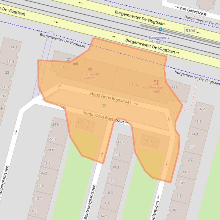 Kaart van postcodegebied 1063KD.