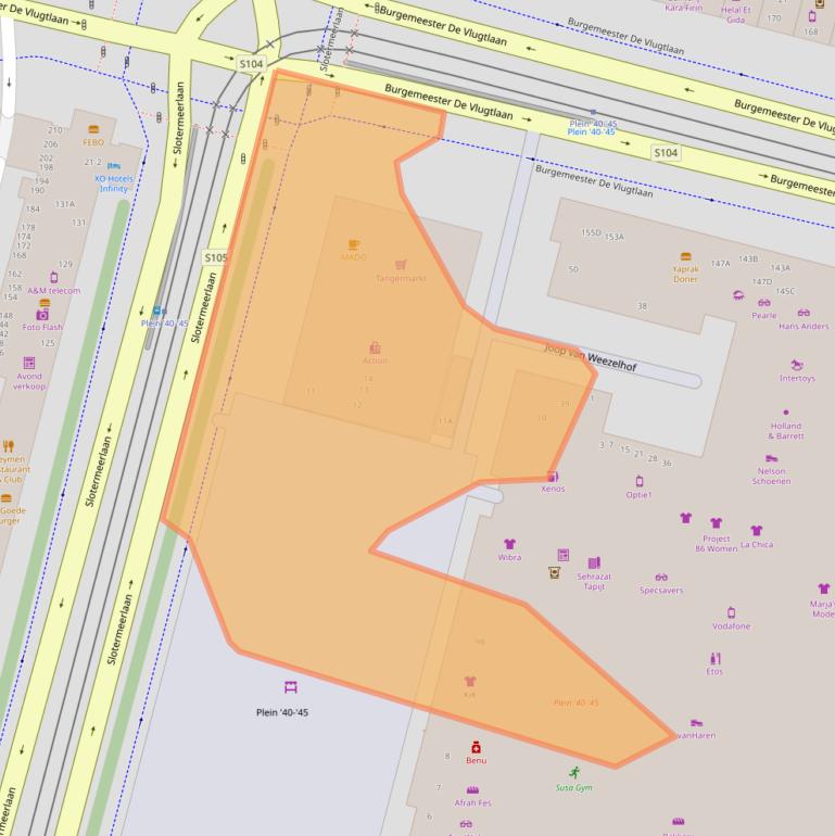 Kaart van postcodegebied 1063KR.