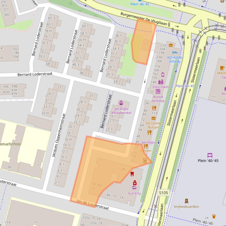 Kaart van postcodegebied 1063KS.