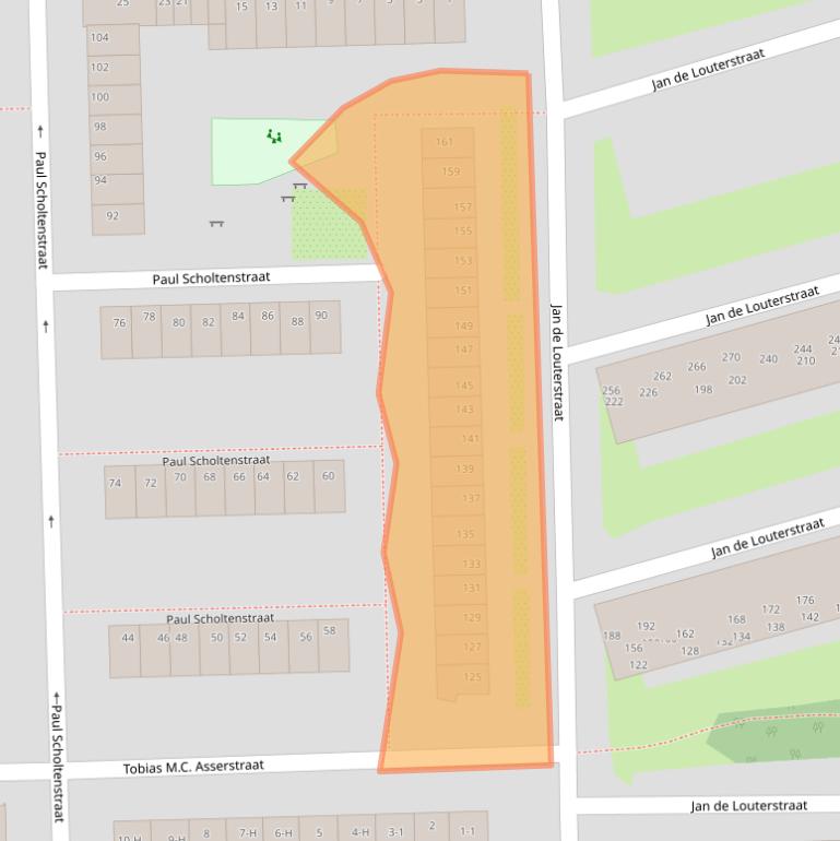 Kaart van postcodegebied 1063LA.