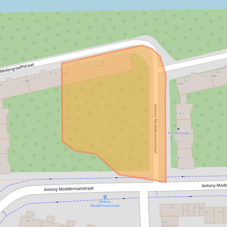 Kaart van postcodegebied 1063LK.