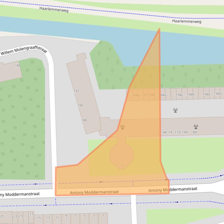 Kaart van postcodegebied 1063LP.