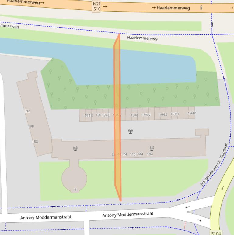 Kaart van postcodegebied 1063LR.