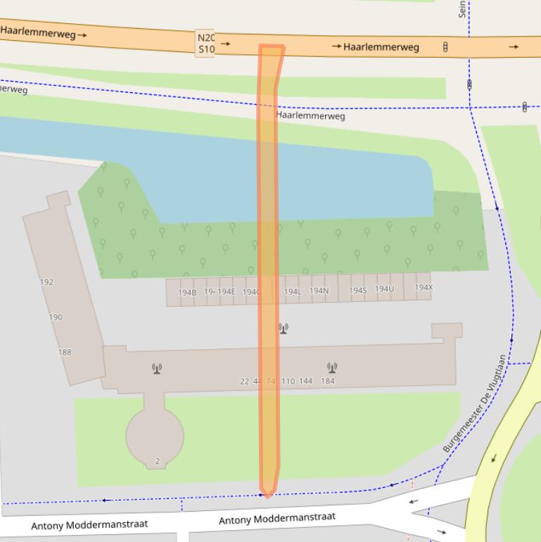 Kaart van postcodegebied 1063LS.