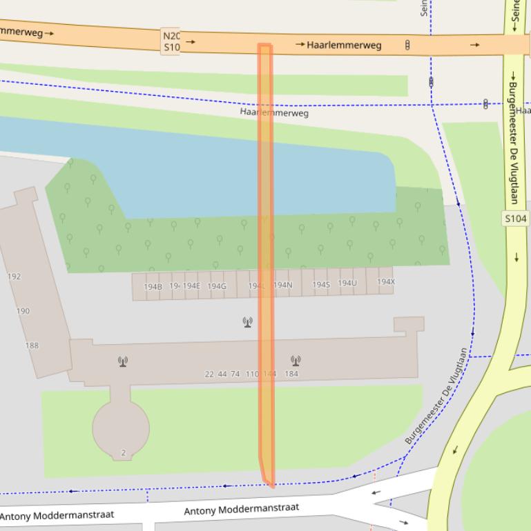 Kaart van postcodegebied 1063LV.