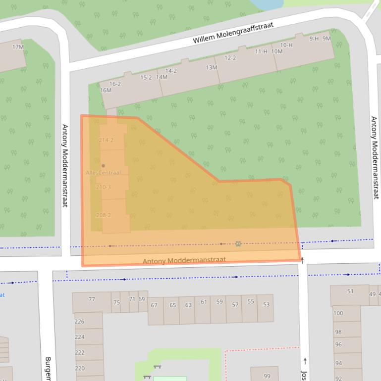 Kaart van postcodegebied 1063LZ.