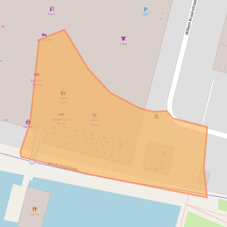 Kaart van postcodegebied 1063MH.