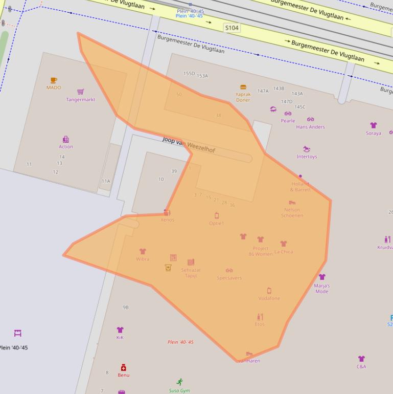 Kaart van postcodegebied 1063MK.