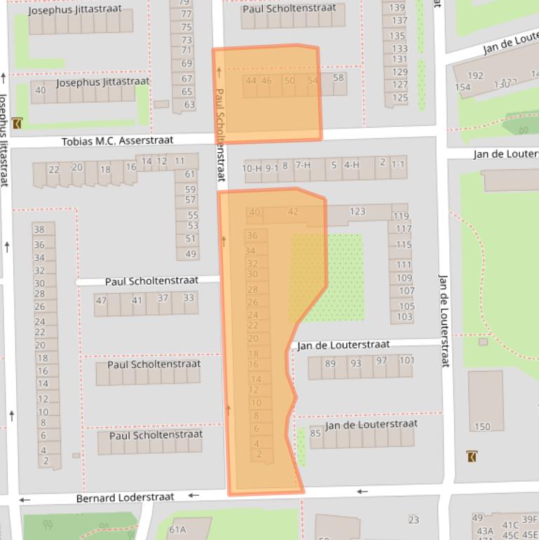 Kaart van postcodegebied 1063NG.