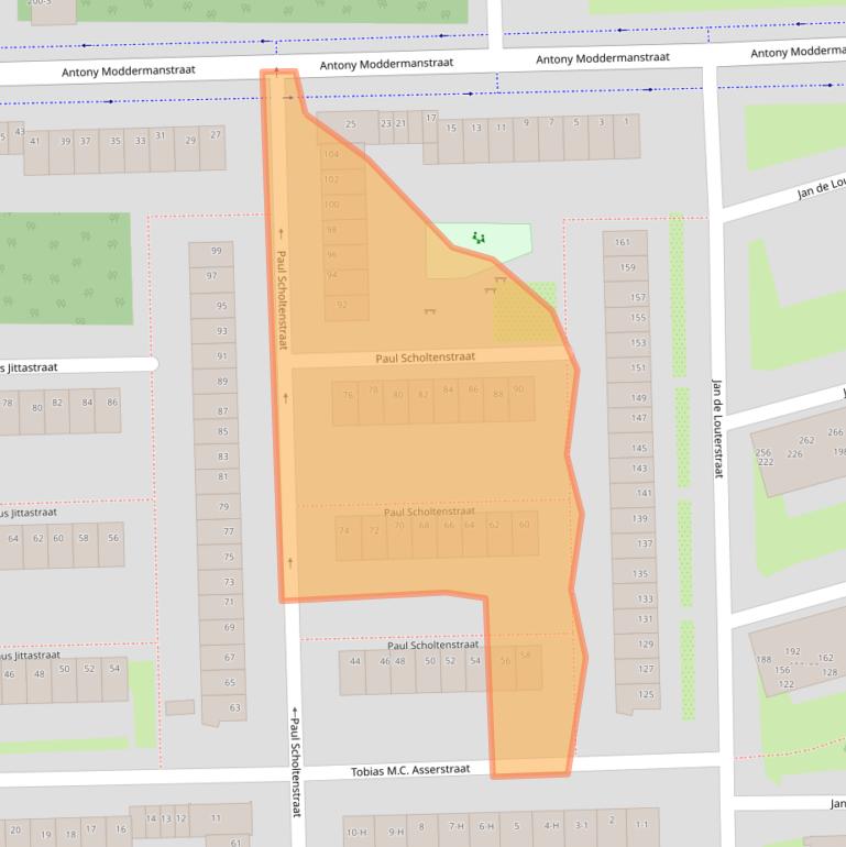 Kaart van postcodegebied 1063NH.