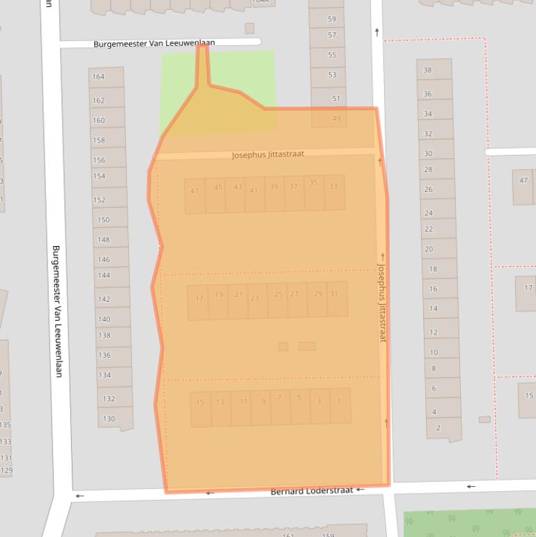 Kaart van postcodegebied 1063NJ.