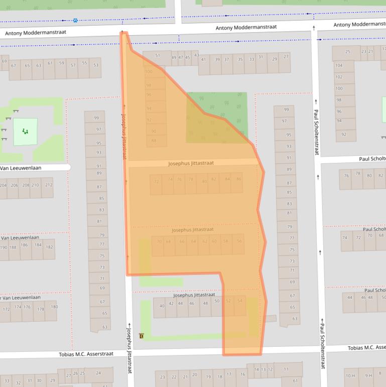 Kaart van postcodegebied 1063NM.
