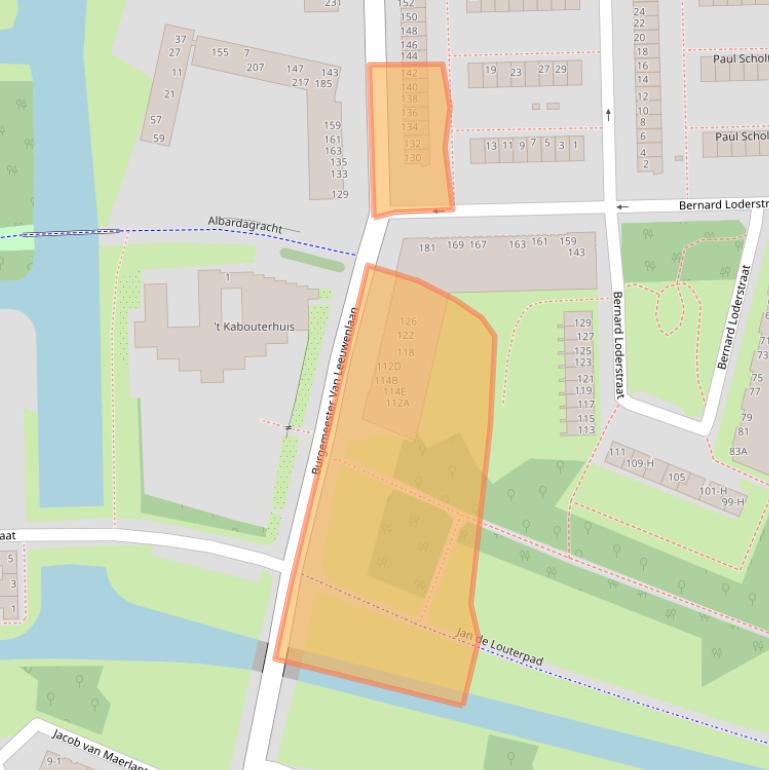 Kaart van postcodegebied 1063NT.