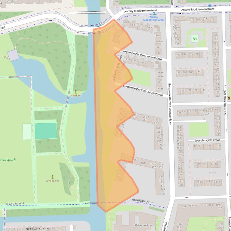Kaart van postcodegebied 1063NX.