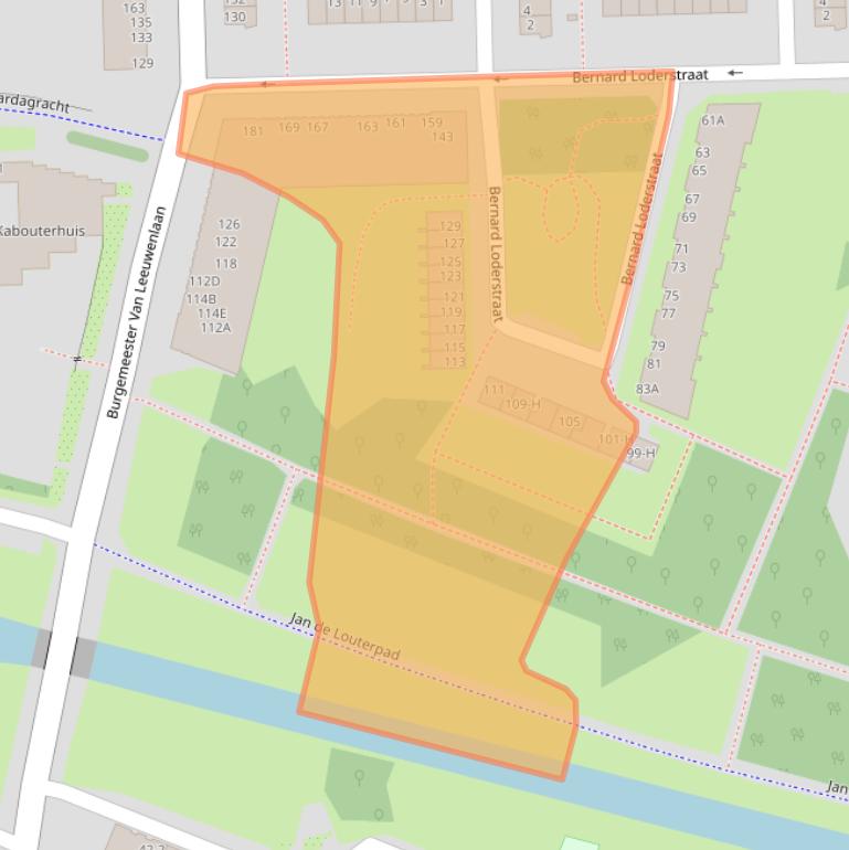 Kaart van postcodegebied 1063PG.