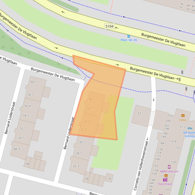 Kaart van postcodegebied 1063PK.