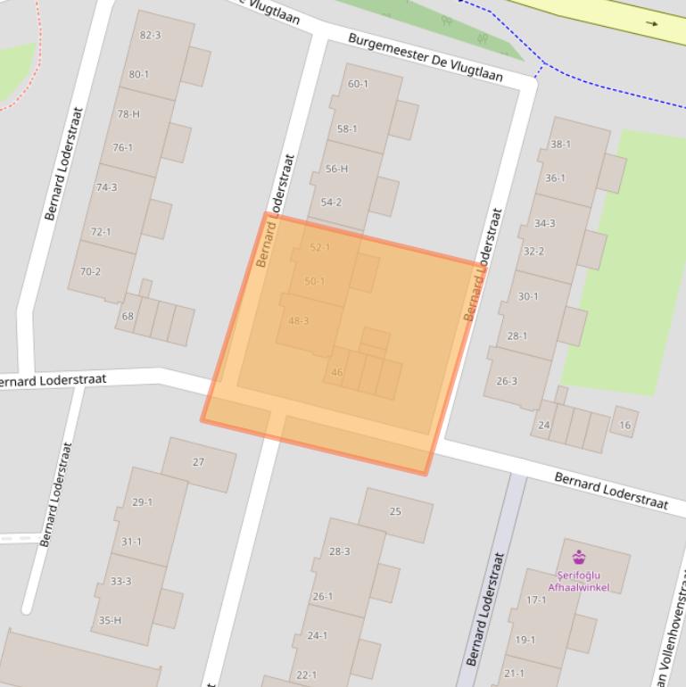 Kaart van postcodegebied 1063PL.