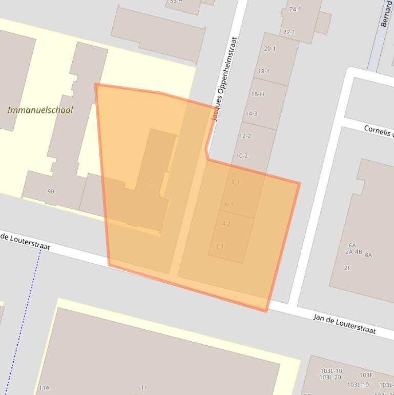 Kaart van postcodegebied 1063PR.