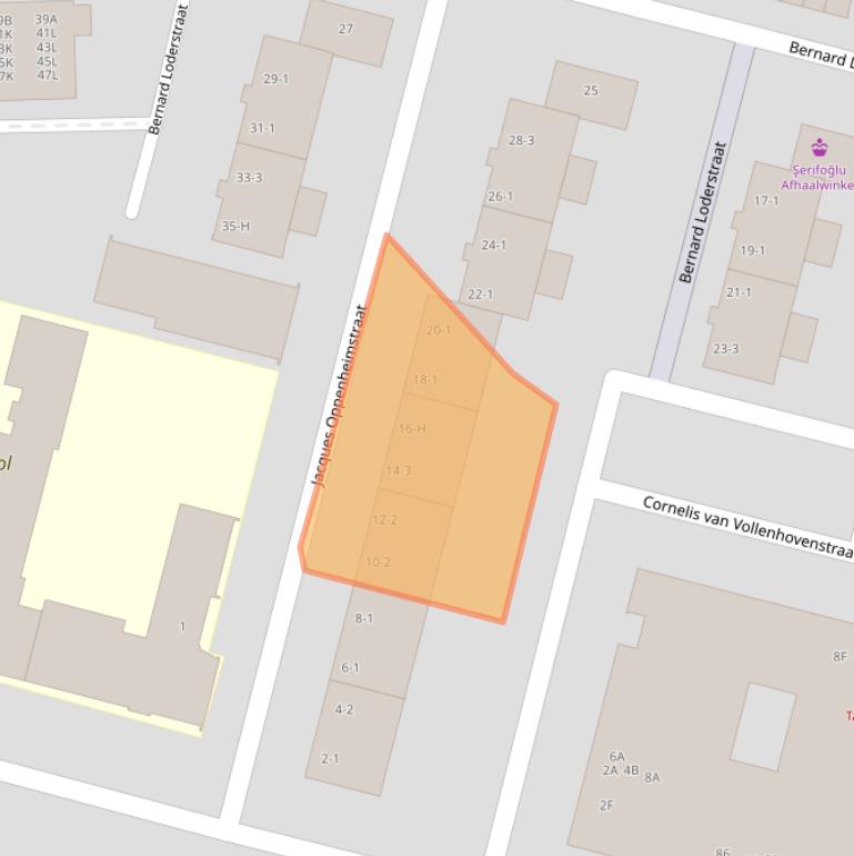 Kaart van postcodegebied 1063PS.