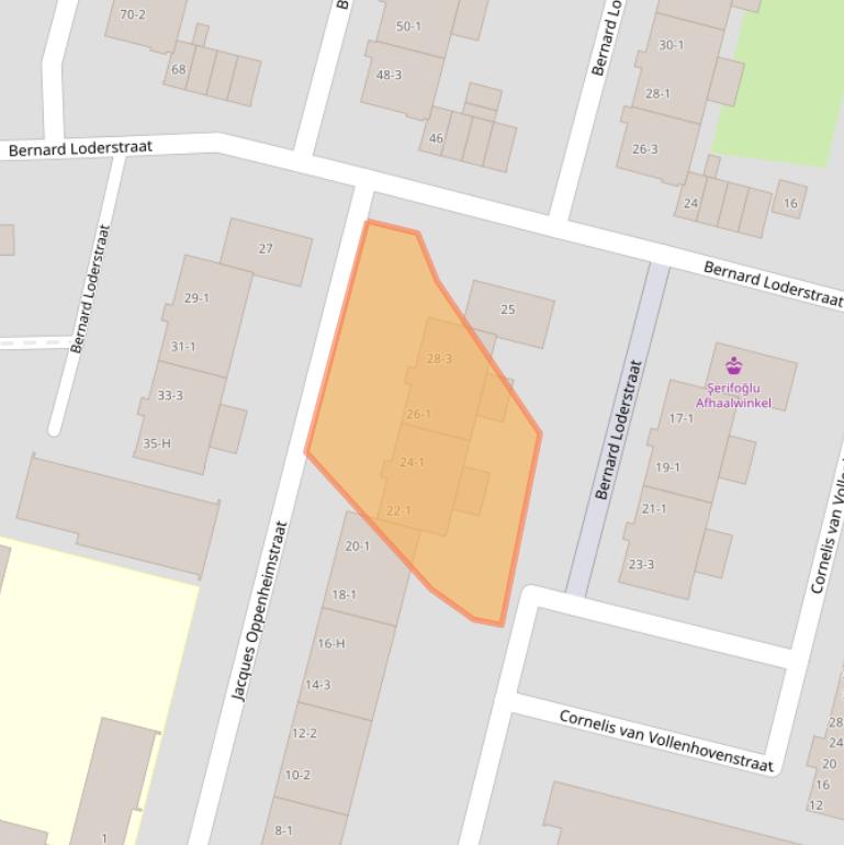 Kaart van postcodegebied 1063PT.