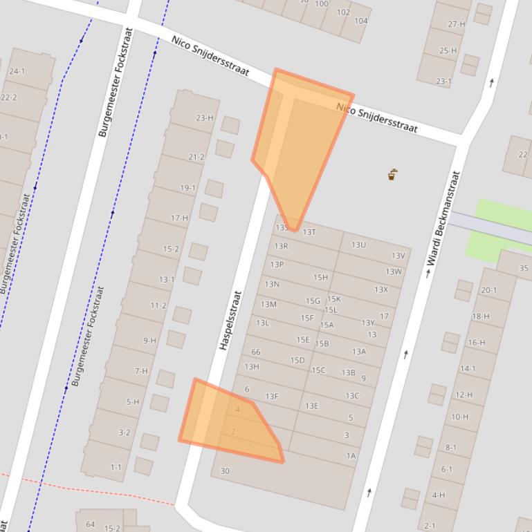 Kaart van postcodegebied 1063TE.