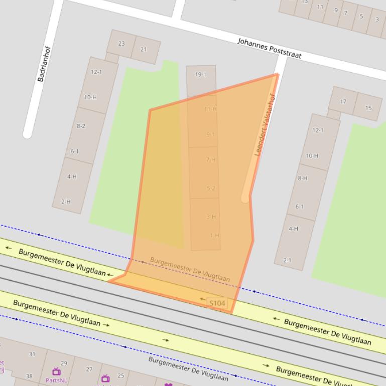 Kaart van postcodegebied 1063TL.