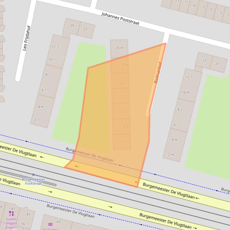 Kaart van postcodegebied 1063TN.