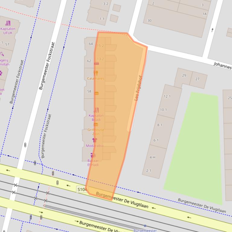 Kaart van postcodegebied 1063TR.