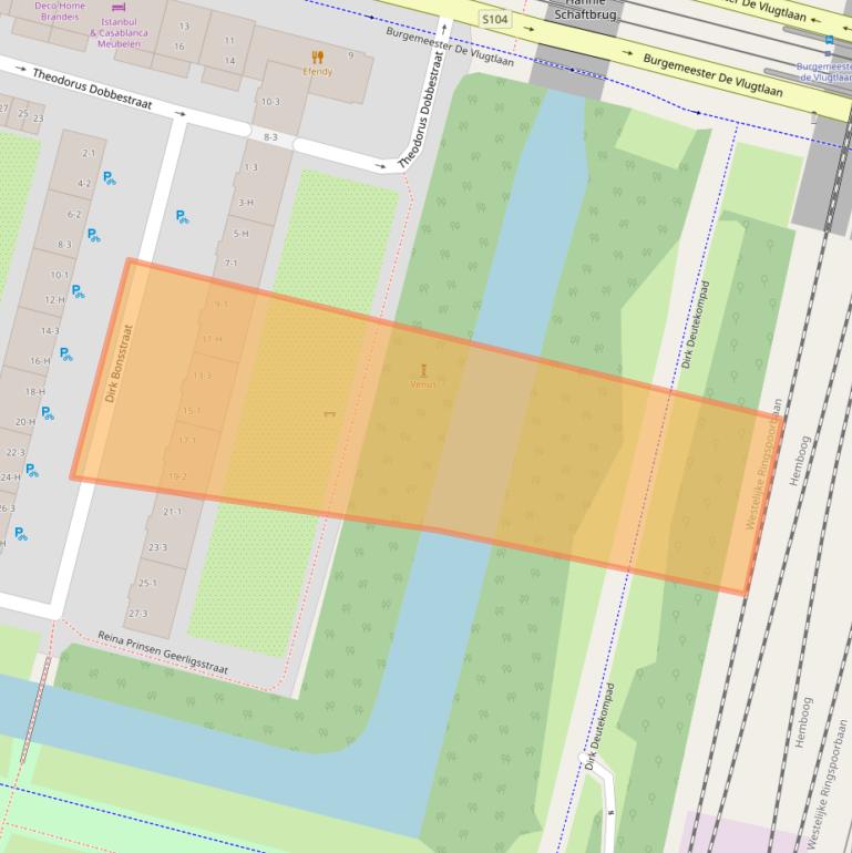 Kaart van postcodegebied 1063TV.