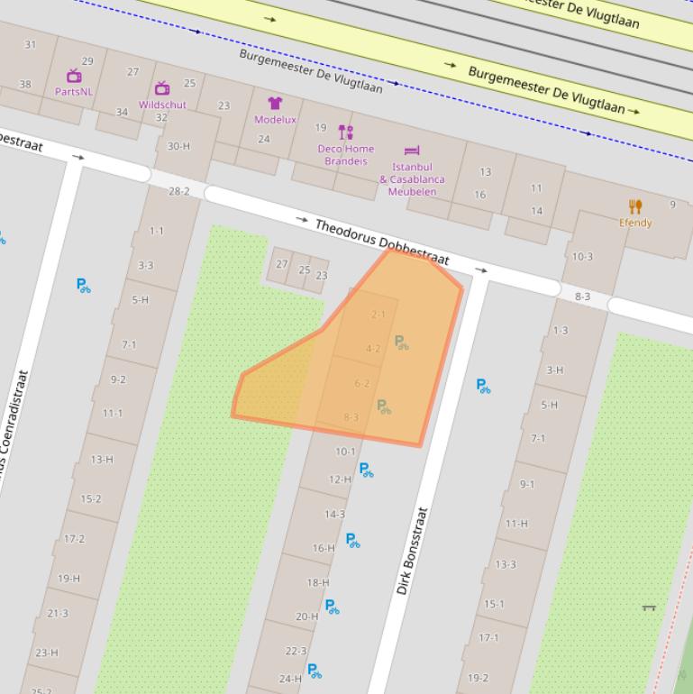 Kaart van postcodegebied 1063TX.