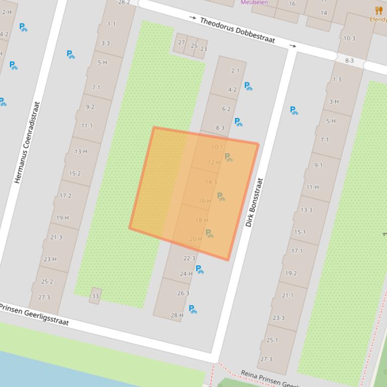 Kaart van postcodegebied 1063TZ.