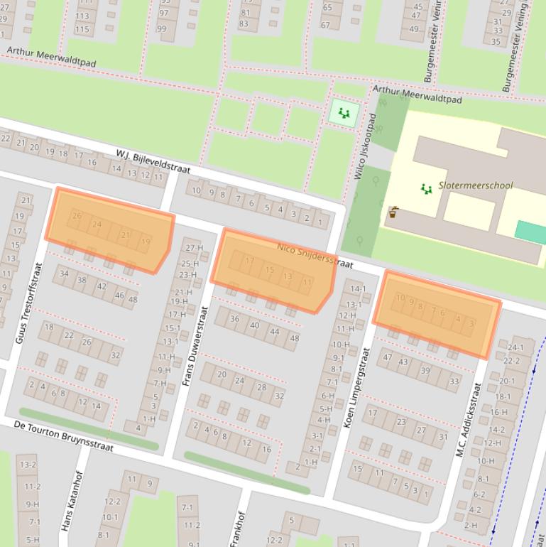 Kaart van postcodegebied 1063VD.