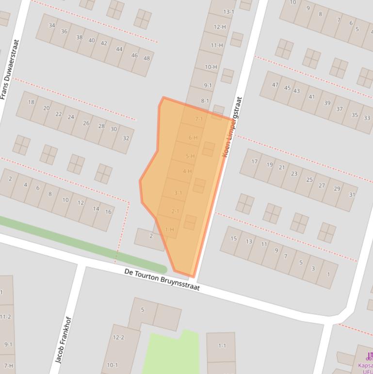 Kaart van postcodegebied 1063VE.