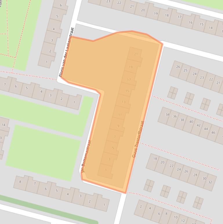 Kaart van postcodegebied 1063VL.
