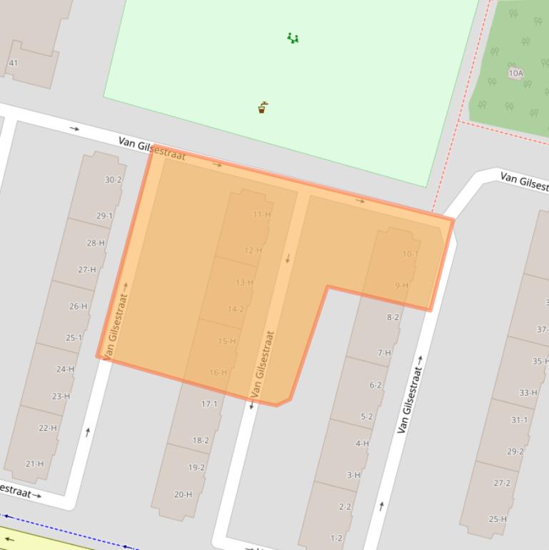 Kaart van postcodegebied 1063VS.